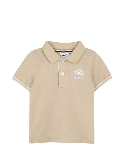 Completo bambino BOSS beige con polo e bermuda BOSS KIDS | J52848249